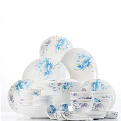 暴插国产48头聆听花开骨瓷礼品餐具套装